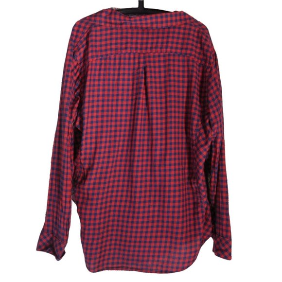 LEE RIDERS Shape Illusions Red & Navy Plaid Button Up Casual Shirt | Plus XXL - Picture 5 of 6